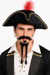 Pirate Adventure Moustache & Braided Goatee Set